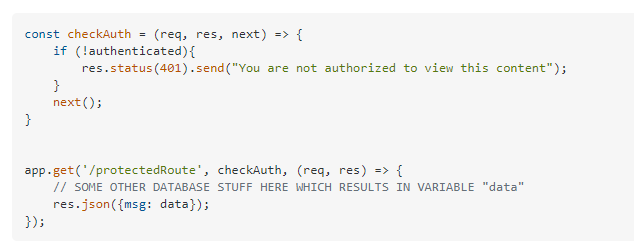 MEAN Stack Development middleware